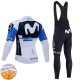 Tenue Maillot M/L + Collant à Bretelles Hiver Thermal Fleece Movistar Team 2025 Hommes N001