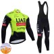 Tenue Maillot M/L + Collant à Bretelles Hiver Thermal Fleece UAE Team Emirates XRG 2025 Hommes