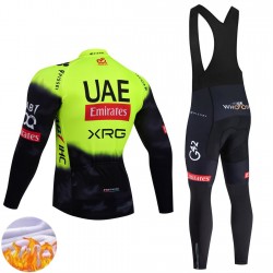 Tenue Maillot M/L + Collant à Bretelles Hiver Thermal Fleece UAE Team Emirates XRG 2025 Hommes