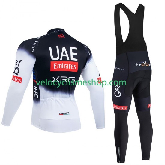 Tenue Maillot M/L + Collant à Bretelles pro uae team emirates 2025 Hommes N001