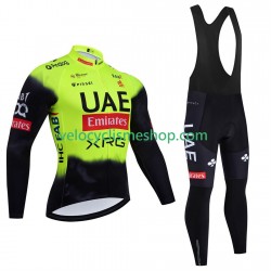 Tenue Maillot M/L + Collant à Bretelles pro uae team emirates 2025 fluo Hommes