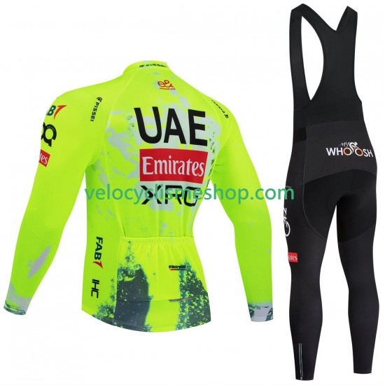 Tenue Maillot M/L + Collant à Bretelles pro uae team emirates xrg tdf editon race fluo 2025 Hommes