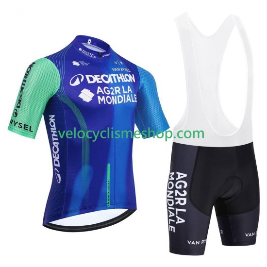 Tenue Maillot + Cuissard à Bretelles equipe pro decathlon ag2r 2025 Hommes