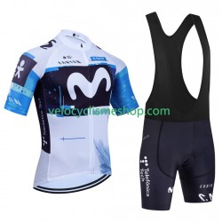 Tenue Maillot + Cuissard à Bretelles equipe pro movistar 2025 Hommes