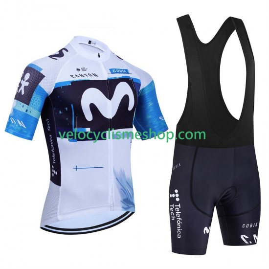 Tenue Maillot + Cuissard à Bretelles equipe pro movistar 2025 Hommes