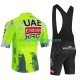 Tenue Maillot + Cuissard à Bretelles equipe pro uae team emirates xrg tdf editon race fluo 2025 Hommes