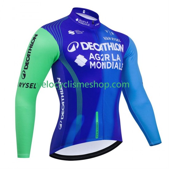 Maillot Cyclisme Manches Longues equipe pro decathlon ag2r 2025 Hommes