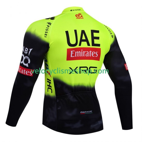 Maillot Cyclisme Manches Longues equipe pro uae team emirates 2025 fluo Hommes