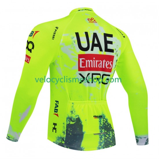 Maillot Cyclisme Manches Longues equipe pro uae team emirates xrg tdf editon race fluo 2025 Hommes