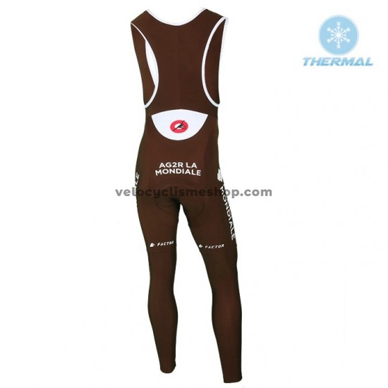 Collant à Bretelles 2018 AG2R La Mondiale Hiver Thermal Fleece M002