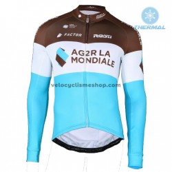 Maillot Cyclisme 2018 AG2R La Mondiale Hiver Thermal Fleece M002