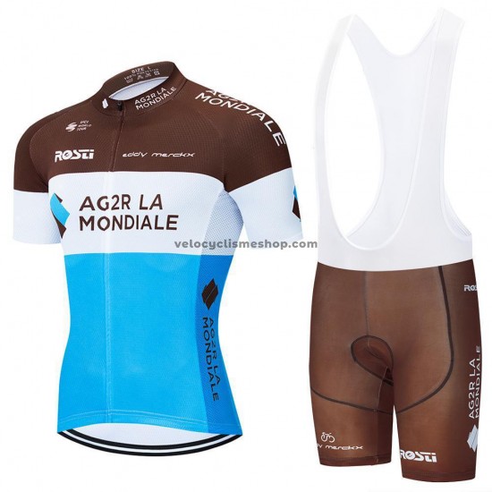 Tenue Maillot + Cuissard à Bretelles 2020 AG2R La Mondiale M001