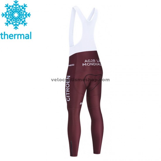 Collant à Bretelles 2021 AG2R Citroen Team Hiver Thermal Fleece M001