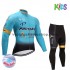 Tenue Maillot M/L + Collant Long 2017 Astana Pro Team Enfant Hiver Thermal Fleece M001