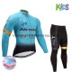 Tenue Maillot M/L + Collant Long 2017 Astana Pro Team Enfant Hiver Thermal Fleece M001