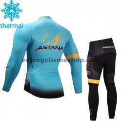 Tenue Maillot M/L + Collant Long 2017 Astana Pro Team Enfant Hiver Thermal Fleece M001