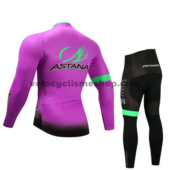 Tenue Maillot M/L + Collant Long 2017 Astana Pro Team Enfant M003