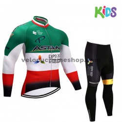 Tenue Maillot M/L + Collant Long 2017 Astana Pro Team Enfant M004