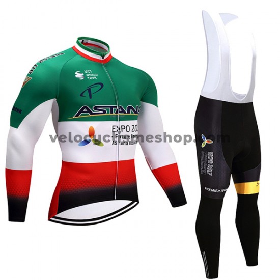 Tenue Maillot M/L + Collant à Bretelles 2017 Astana Pro Team M004