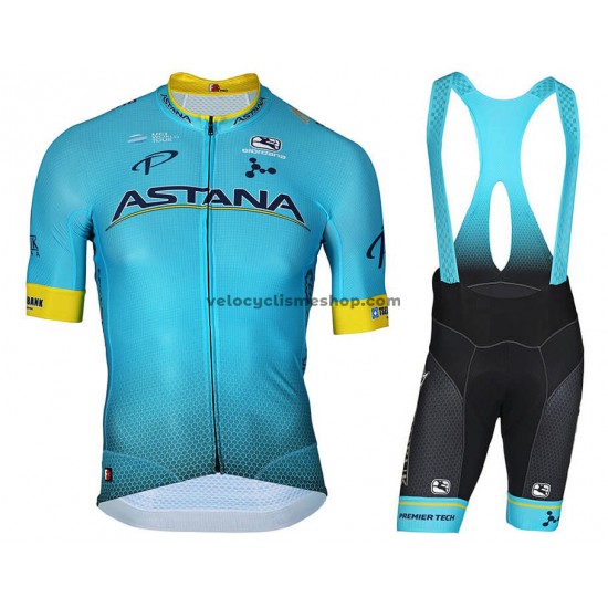 Tenue Maillot + Cuissard à Bretelles 2018 Astana Pro Team M001