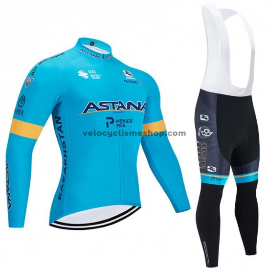 Tenue Maillot M/L + Collant à Bretelles 2020 Astana Pro Team M001
