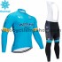 Tenue Maillot M/L + Collant à Bretelles 2020 Astana Pro Team Hiver Thermal Fleece M001