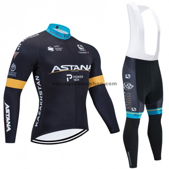 Tenue Maillot M/L + Collant à Bretelles 2020 Astana Pro Team M002