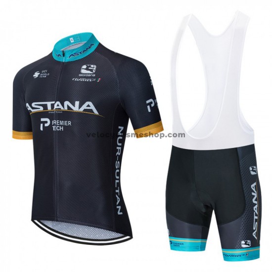 Tenue Maillot + Cuissard à Bretelles 2020 Astana Pro Team M002