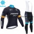 Tenue Maillot M/L + Collant à Bretelles 2020 Astana Pro Team Hiver Thermal Fleece M002