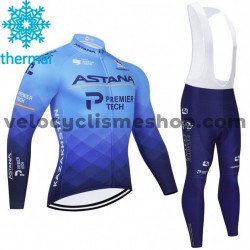 Tenue Maillot M/L + Collant à Bretelles 2021 Astana–Premier Tech Hiver Thermal Fleece M001