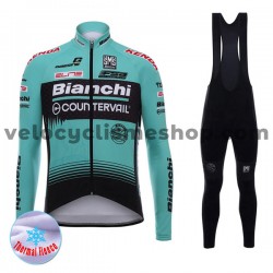 Tenue Maillot M/L + Collant à Bretelles 2017 Bianchi Countervail Hiver Thermal Fleece M001