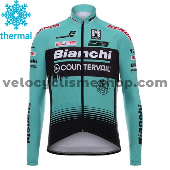 Tenue Maillot M/L + Collant à Bretelles 2017 Bianchi Countervail Hiver Thermal Fleece M001