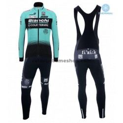 Tenue Maillot M/L + Collant à Bretelles 2018 Bianchi Countervail Hiver Thermal Fleece M001