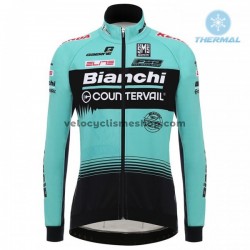Maillot Cyclisme 2018 Bianchi Countervail Hiver Thermal Fleece M001