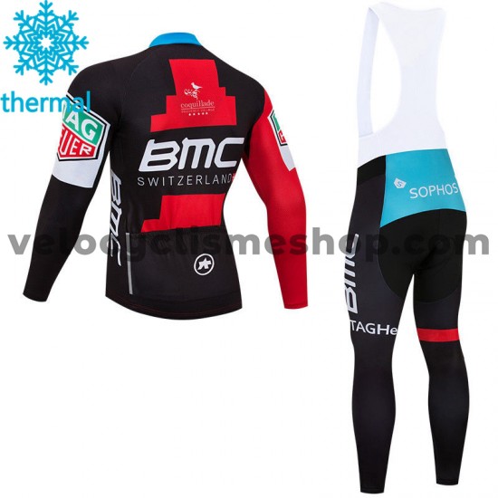 Tenue Maillot M/L + Collant à Bretelles 2018 BMC Racing Team Hiver Thermal Fleece M001