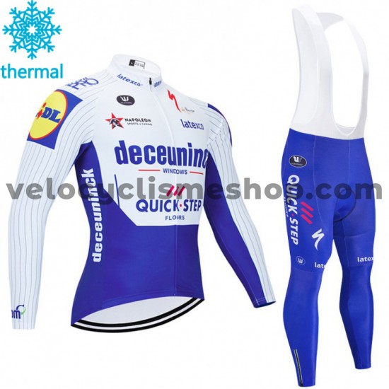 Tenue Maillot M/L + Collant à Bretelles 2020 Deceuninck–Quick-Step Hiver Thermal Fleece M001