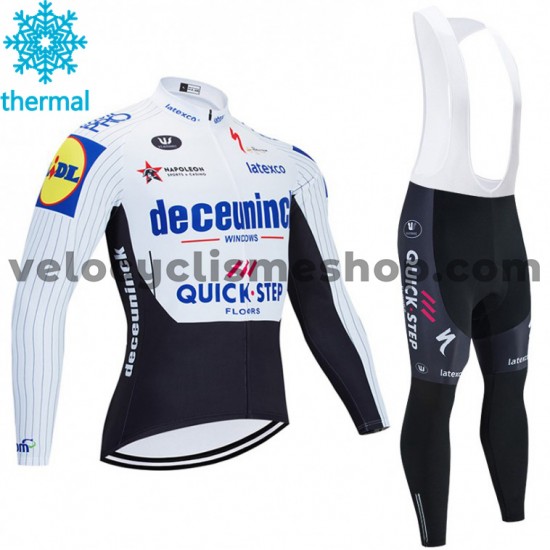 Tenue Maillot M/L + Collant à Bretelles 2020 Deceuninck–Quick-Step Hiver Thermal Fleece M004