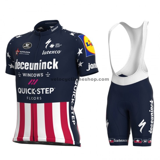 Tenue Maillot + Cuissard à Bretelles 2021 Deceuninck–Quick-Step M004