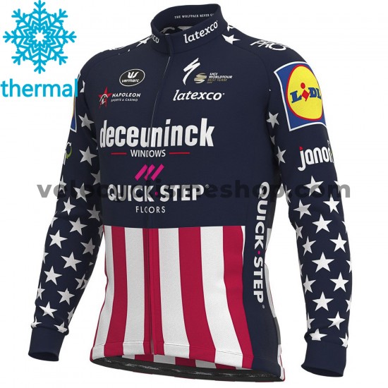 Maillot Cyclisme 2021 Deceuninck–Quick-Step Hiver Thermal Fleece M004