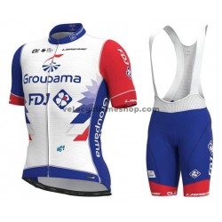 Tenue Maillot + Cuissard à Bretelles 2021 Groupama-FDJ M001
