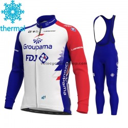 Tenue Maillot M/L + Collant à Bretelles 2021 Groupama-FDJ Hiver Thermal Fleece M001
