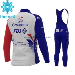 Tenue Maillot M/L + Collant à Bretelles 2021 Groupama-FDJ Hiver Thermal Fleece M001