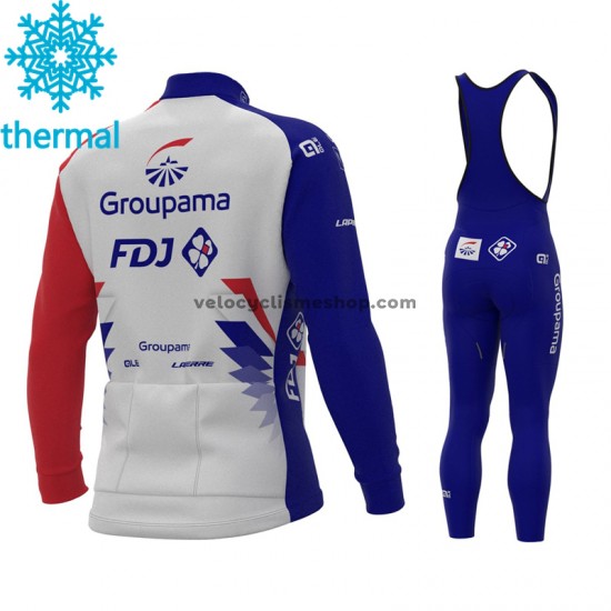 Tenue Maillot M/L + Collant à Bretelles 2021 Groupama-FDJ Hiver Thermal Fleece M001