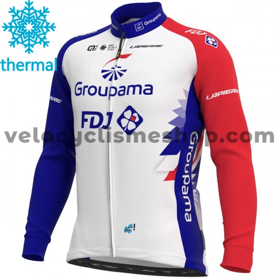 Maillot Cyclisme 2021 Groupama-FDJ Hiver Thermal Fleece M001