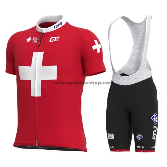 Tenue Maillot + Cuissard à Bretelles 2021 Groupama-FDJ M002