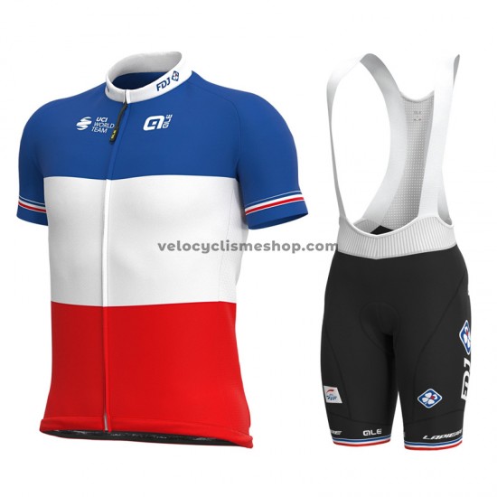 Tenue Maillot + Cuissard à Bretelles 2021 Groupama-FDJ M003