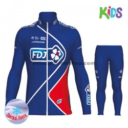 Tenue Maillot M/L + Collant Long 2017 FDJ Enfant Hiver Thermal Fleece M002