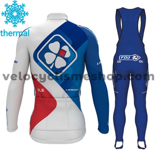 Tenue Maillot M/L + Collant à Bretelles 2017 FDJ Hiver Thermal Fleece M001