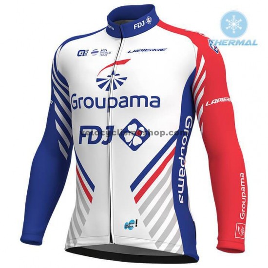 Maillot Cyclisme 2018 FDJ Hiver Thermal Fleece M001