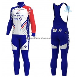 Tenue Maillot M/L + Collant à Bretelles 2020 Groupama–FDJ Hiver Thermal Fleece M001